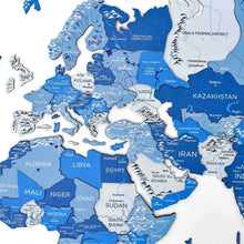 Load image into Gallery viewer, 3D Wooden World Map Azure