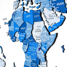 Load image into Gallery viewer, 3D Wooden World Map Azure