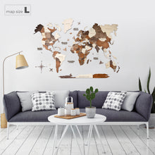 Load image into Gallery viewer, 3D Wooden World Map Multicolor (for US only)