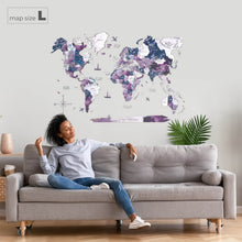 Load image into Gallery viewer, 3D Wooden World Map Milky Way