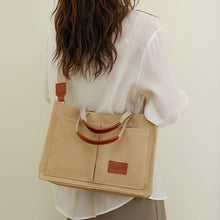 Load image into Gallery viewer, Women's Canvas Tote Bag Large Capacity Multi Pocket Shoulder Crossbody Messenger Bag