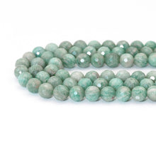 Load image into Gallery viewer, Genuine Russian Amazonite Round Faceted Beads, 8mm/10mm, Sku#U1612
