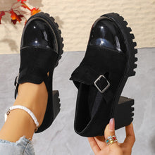 Load image into Gallery viewer, Women's British-Style Chunky Heel Pumps - Round Toe Buckle Closure Casual Shoes