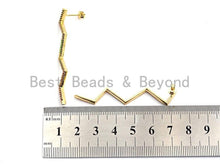 Load image into Gallery viewer, Colorful CZ Long Wavy Line Dangle Earring, Sku#J99