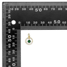 Load image into Gallery viewer, Green CZ Pendant Gold Round Ring Charm, Sku#ZX156