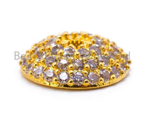Load image into Gallery viewer, CZ Micro Pave Tassel Cap/Round Cap Beads, Silver/Gold/Rose Gold/Gunmental Tone, 3x11mm, sku#C32