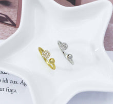 Load image into Gallery viewer, CZ Coin and Ball Open Ring, Sku#B196