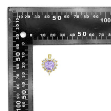 Load image into Gallery viewer, Pink Purple Clear CZ Heart Pendant, Sku#LK929