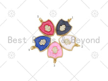 Load image into Gallery viewer, Micro Pave CZ Hamsa Hand On Colorful Enamel Shield Shape Pendant, 18K Gold Filled Enamel CZ Pendant,Enamel Jewelry, 24x18mm,Sku#L589