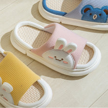 Load image into Gallery viewer, Unisex Rabbit Slippers Linen House Shoes | Breathable Anti-Slip Flip-Flops