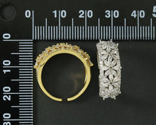 Load image into Gallery viewer, CZ Flower Adjustable Ring, Sku#B167