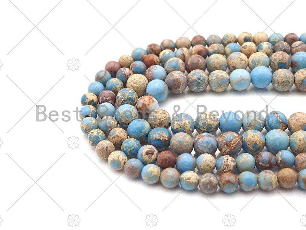 High Quality Light Blue Sea Sediment Imperial Jasper Beads, UA168
