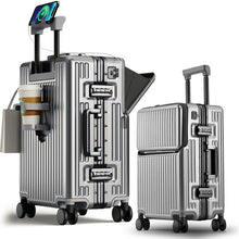 Load image into Gallery viewer, Suitcase Travel Luggage Trolley Front-Opening Large Capacity Aluminum Frame Carry-On Cabin Bag