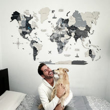 Load image into Gallery viewer, 3D Wooden World Map Nordik