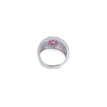Load image into Gallery viewer, Big Pink Square CZ Statement Adjustable Ring, Sku#A329