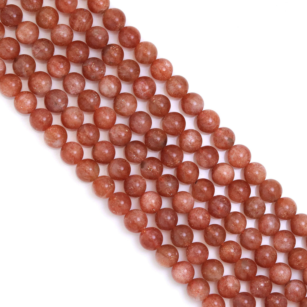 Genuine Golden Sunstone Round Smooth Beads, Sku#U1813
