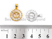 Load image into Gallery viewer, CZ Micro Pave Initial Letter S T Charm/Pendent Beads, sku#z237