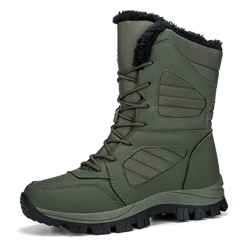 Women's Winter Snow Boots – High-Top Fleece-Lined Waterproof Lace-Up