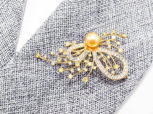 Load image into Gallery viewer, CZ Micro Pave Butterfly Star Brooch Pin,Sku#P25