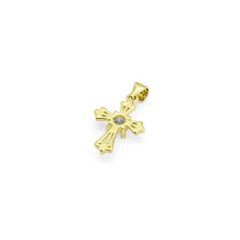 Load image into Gallery viewer, Gold Clear CZ Cross Charm, Sku#LX278