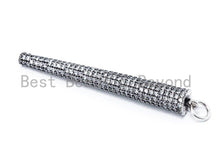 Load image into Gallery viewer, CZ Micro Pave Long Fully Paved Cone Pendant, Cubic Zirconia Necklace/Earring Pendant, 51x6mm,sku#F160C