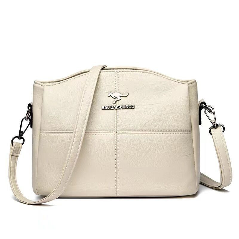 Women's Genuine Leather Embroidered Crossbody Bag – Large Capacity Shoulder Bag