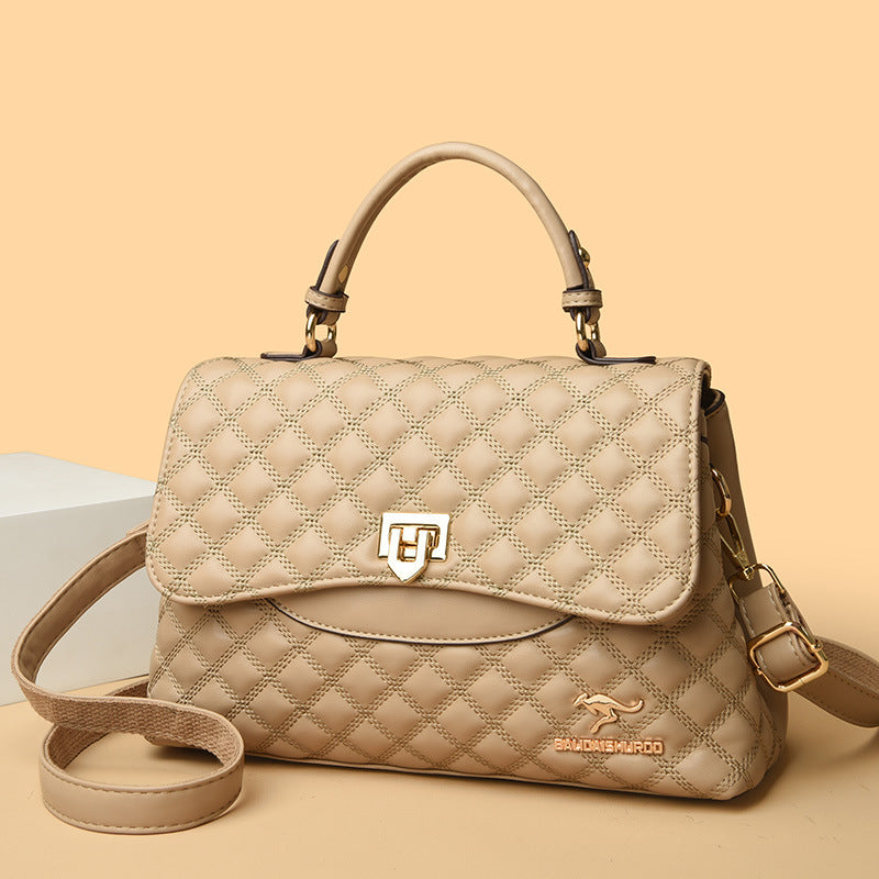 Diamond-Quilted PU Leather Crossbody Shoulder Bag – Streetwear Everyday Handbag for Women