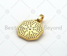 Load image into Gallery viewer, Clear CZ Micro Pave North Star On Octagon Shape Pendant,18K Gold Filled Cubic Zirconia Charm, Necklace Bracelet Pendant, 17x15mm, Sku#LK431