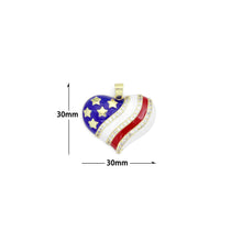 Load image into Gallery viewer, Gold Silver CZ Enamel Flag Color Heart Charm Pendant,Sku#LX868