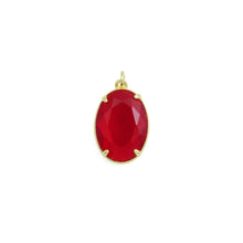 Load image into Gallery viewer, Red Oval Charm Pendant, Sku#LK1122