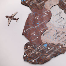 Load image into Gallery viewer, Wooden Map of Ukraine Cappuccino