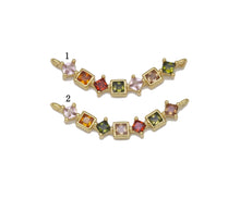 Load image into Gallery viewer, Colorful CZ Square Diamond String Connector Charm, Sku#LK752