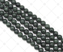 Load image into Gallery viewer, Natural Dark Green Jade Round Smooth Beads, Sku#U1196