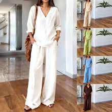 Load image into Gallery viewer, Long Sleeve Top &amp; Full-Length Pants Two-Piece Set – 9 Colors S–3XL