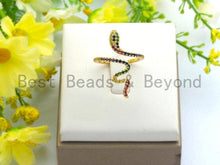 Load image into Gallery viewer, Colorful CZ  Snake Shape Ring, Sku#X42