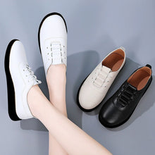 Load image into Gallery viewer, Women's Casual Lace-Up Leather Shoes – Lightweight Soft-Soled Comfort Flats