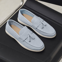 Load image into Gallery viewer, Men's Suede Slip-On Loafers with Tassel Detail - Business Casual Pointed Toe Shoes