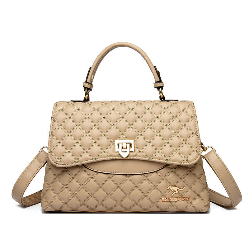 Diamond-Quilted PU Leather Crossbody Shoulder Bag – Streetwear Everyday Handbag for Women