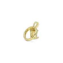 Load image into Gallery viewer, Gold Clear Rectangle CZ On Round Ring Charm, Sku#LX273