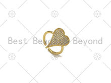 Load image into Gallery viewer, CZ Big Heart Shape Adjustable Ring, Sku#X233