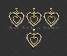 Load image into Gallery viewer, Gold Filled CZ Micro Pave Double Heart Shape Pendant, 18K Gold Filled Charm, Necklace Bracelet Charm Pendant,25x27mm,Sku#LD95