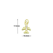 Load image into Gallery viewer, Cute Clear CZ Gold Silver Airplane Charm Pendant,Sku#A488