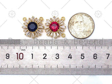 Load image into Gallery viewer, Baguette CZ Micro Pave Sunflower Shape Pendant/Charm, LK392