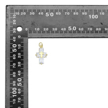 Load image into Gallery viewer, Gold Big Clear CZ Cross Charm, Sku#LD528