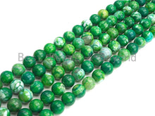 Load image into Gallery viewer, Natural Green Fire Agate Beads, 6mm/8mm/10mm Round smooth