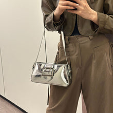 Load image into Gallery viewer, Handheld Patent Leather Silver Sweet &amp; Edgy Chic Bag