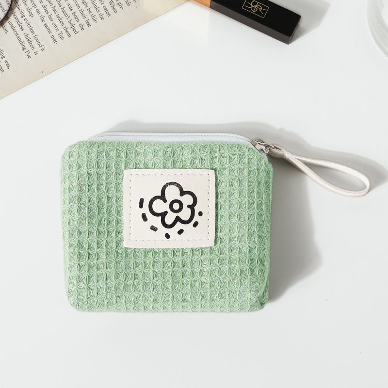Waffle Texture Wristlet Bag – Minimalist Cotton Wristlet Pouch | Sarah Express
