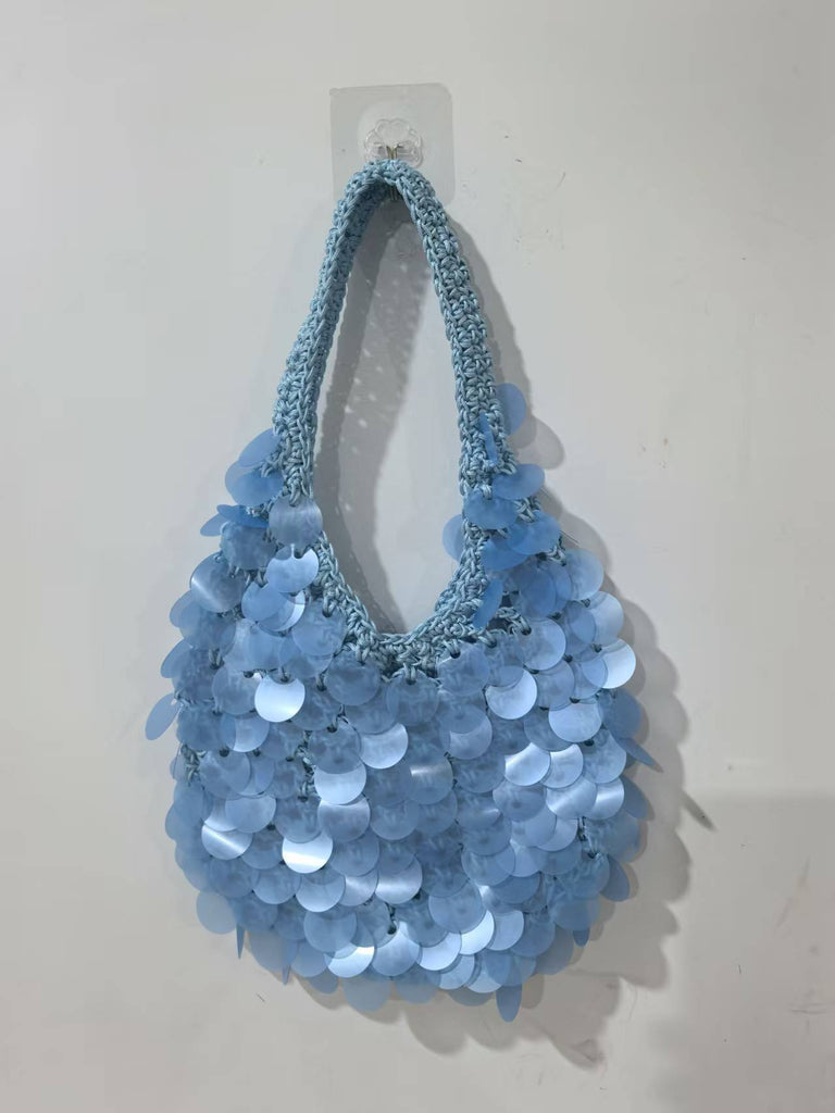 New High-End Handmade Natural Sequin Handbag For Women