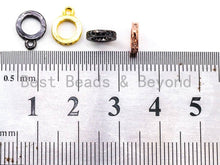 Load image into Gallery viewer, CZ Micro Pave Donut Ring 8mm Charm holder connector Beads, CZ pave Slider Link Beads, Large hole Spacer Beads with Jump Ring, sku#F334