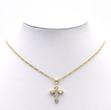 Load image into Gallery viewer, Crystal Gold Cross Charm, Sku#LX144
